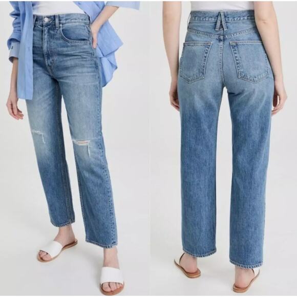 SLVRLAKE Jeans Women's Blue Road To Nowhere Dakota Medium Wash Straight Leg 30 - Picture 1 of 12